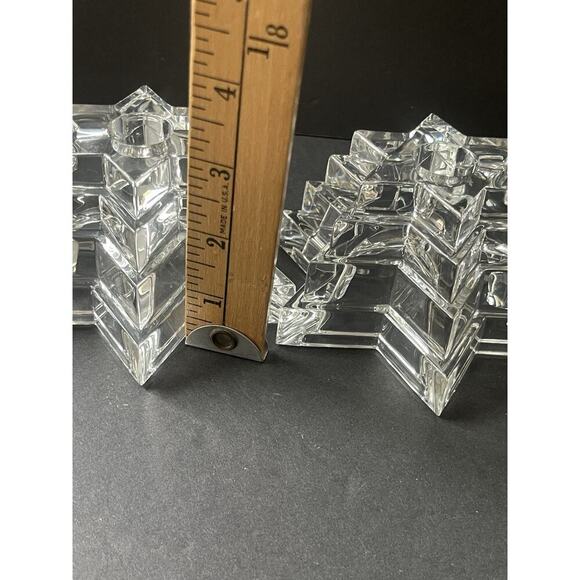 Vintage WMF Germany Lead Crystal Star Shaped Tapered Candle Holder MCM Deco (2) - Picture 4 of 7